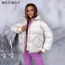 WOTWOY Winter Thickening Cotton Padded Parkas Women Oversize Cropped Puffer Jackets Female Warm Coats Casual Windbreakers 2021 2024 - купить недорого
