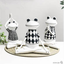 American cartoon yoga frog decorative crafts, home office desk store desktop ornaments, birthday gifts 2024 - buy cheap