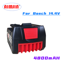 Free Shipping 14.4V BAT614 4800mAh Replace Li-ion Battery Pack for Bosch Electric Drill Screwdriver BAT607,BAT614G 40M+Charger 2024 - buy cheap