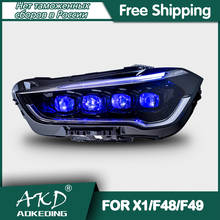 Para o carro bmw x1 f48 f49 faróis 2016-2019 dia drl luz running led bi xenon lâmpada luz de nevoeiro acessório do carro x1 f48 f49 cabeça lâmpada 2024 - compre barato