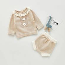 0-24M Newborn Kid Baby Girl Knitted Clothes set Winter Long Sleeve Sweater Warm Top and Shorts set Eleagnt Cute Sweet Outfit 2024 - buy cheap