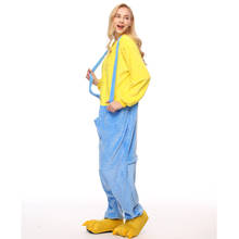 Женские пижамные комплекты Kigurumi с синими карманами из аниме, зимние фланелевые пижамы в виде животных, женские комбинезоны для косплея с мультяшным рисунком, костюм, одежда для сна 2024 - купить недорого