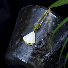 Novo colar de pingente de jade hetian natural prateado estilo chinês retro elegante gás leve charme de luxo jóias femininas 2024 - compre barato