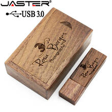 JASTER USB 3.0+box Wood maple usb flash drive pendrive 4GB 8GB 16GB 32GB 64GB memory stick 1PCS free custom logo 2024 - buy cheap