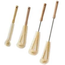 Kitchen Cleaning Brush L-shaped Coffee Tea Glass Cup Baby Bottle Brush Hangable Wooden Handle Cleaner Gadgets 2024 - buy cheap