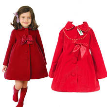 Kids Coat For Girls Winter Warm Jackets Cute Bow Kids Girl Lace Cotton Coat Thick Velvet Autumn Outerwear Girls Clothes 3-8Y 2024 - buy cheap