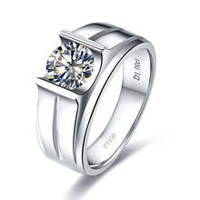 Тесты положительный 1Ct 6,5 мм D-Цвет синтетический бриллиант Для мужчин кольцо овальной формы 950, свадебное кольцо, мужское кольцо 2024 - купить недорого