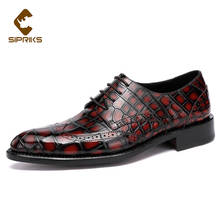 Sipriks-zapatos de piel de cocodrilo para hombre, calzado de boda Original, color burdeos, para negocios, Derby, 45 2024 - compra barato