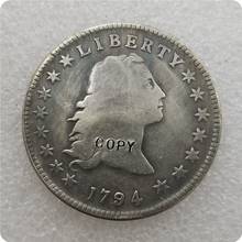 Eua 1794 moeda comemorativa tipo dólar cabelo cópia moeda comemorativa-medalha de moedas colecionáveis 2024 - compre barato