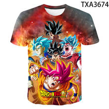 Camiseta de manga corta con estampado 3D para niños y mujeres, ropa de calle moderna de Goku, Tops geniales, novedad de Verano de 2020 2024 - compra barato