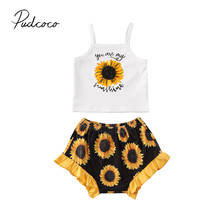 2020 Baby Summer Clothing Toddler Baby Kids Girls Tops Vest+Shorts Pants Sunflower Outfit 2PCS Clothes Set 2024 - buy cheap