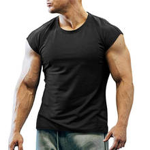 Camiseta masculina de mangas curtas e gola redonda, camiseta casual para homens, cor sólida, verão, 2021 2024 - compre barato
