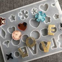 1pc LOVE Letter Heart Shape Pendant Mirror Silicone Mold Jewelry Making Epoxy Resin UV Resin Molds 2024 - buy cheap
