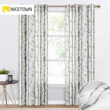 Sheer Curtains Tree Branch Botanical Pattern Watercolor Painting Grommet Curtains Privacy Window Decor for Dining Cafe Sunroom 2024 - buy cheap