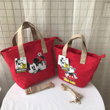 Bolsa de ombro com estampa de mickey mouse da disney, bolsa feminina de lona com mensageiro e da moda para disney 2024 - compre barato