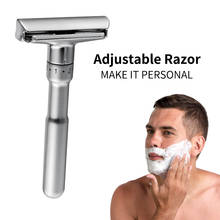 Full Zinc Alloy Safety Razor For Men Adjustable 1-6 Files Close Shaving Double Edge Razors Personalized Customization