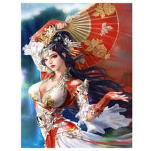Pintura de diamantes 5D diy, cuadro de geisha japonesa, bordado de diamantes redondos y cuadrados, mosaico de visualización completa, decoración de punto de cruz G742 2024 - compra barato