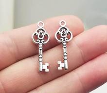 30pcs/lot--28x10mm, key cham,Antique silver plated key charms  ,DIY supplies, Jewelry accessories 2024 - buy cheap