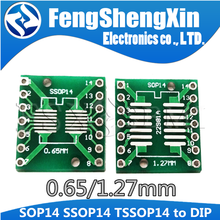 10 шт. SOP14 SSOP14 TSSOP14 to DIP14 Pinboard SMD для DIP Adapter 0,65 мм/1,27 мм до 2,54 мм DIP Pin Pitch PCB плата конвертер гнездо 2024 - купить недорого