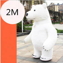 Disfraz de mascota inflable de felpa corta para adulto, oso Polar Panda de 2M de altura, personalizado, adecuado para mascotas de 1,65 m de altura, nuevo estilo 2024 - compra barato