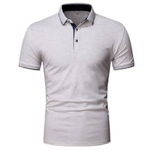 Рубашка-поло мужская однотонная, деловая Повседневная, с коротким рукавом, хлопок, уютная, брендовая 2024 - купить недорого