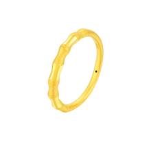 1PCS 3D Craft Pure 999 24K Yellow Gold Ring Brush-finished Bamboo Women Ring Fine Jewelry Real Gold Ring 2024 - buy cheap