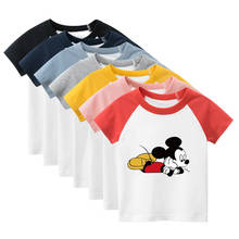 Disney Children's T-shirt Summer Cartoon Tops Fashion Boys Girls T-shirt Short Sleeve Mickey Mouse 2024 - buy cheap