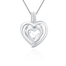 CLUCI 3pcs Romantic Silver 925 Double Love Heart Pearl Locket Pendant 925 Sterling Silver Women Necklace Pendant Jewelry SC013SB 2024 - buy cheap