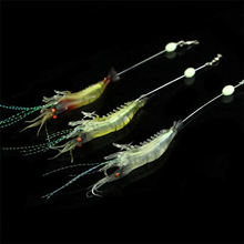 Anzóis luminosos de pesca, isca de pesca macia de 9cm com anzóis giratórios, anzóis de silicone artificial 2024 - compre barato
