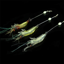 Anzuelos de pesca de 9cm, señuelo luminoso suave de Camarón, cebo Artificial de silicona con ganchos giratorios, Anzois Sabiki Jigs, novedad 2024 - compra barato