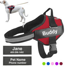 Personalized Dog Harness Reflective Adjustable Pet Harness Vest For Small Large Dog With Customized Patch Dog Walking Supplies 2024 - buy cheap