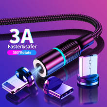 Cable magnético Micro USB tipo C para móvil, Cable de carga rápida para iPhone, Samsung, Android, 1M, 2M, 3M, 3A 2024 - compra barato