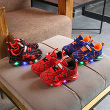 New Spring Autumn Cartoon Spiderman Boys Sports Sneakers Children Glowing Kids Chaussure Enfant Baby Girls Shoes With LED Lights 2024 - buy cheap