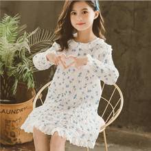 Vestido de dormir con estampado para niña, suave pijama de algodón de manga larga con volantes, ropa de casa para bebé, WZ76 2024 - compra barato