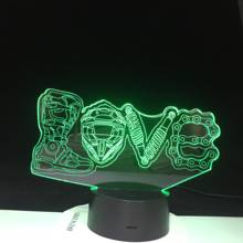 Luces de noche 3D creativas LED, modelado de amor mecánico, 7 colores cambiantes, lámpara de mesa, decoración del hogar, regalos para fanáticos 2024 - compra barato
