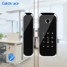 TTlock APP Fingerprint Smart  lock   WiFi remote control with IC card password for frameless glass door push or sliding door 2024 - buy cheap