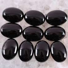 16x12mm cabochão oval cab natural pedra contas onyx preto para fazer jóias colar pingente pulseira brincos 10 pçs k1557 2024 - compre barato