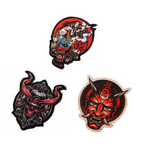 STUCK GHOSTS Heat Printed Patches Japan Hannya Mask Warrior Skull Badges For Clothes Vest Jackets Repair Apparel Accessories 2024 - buy cheap