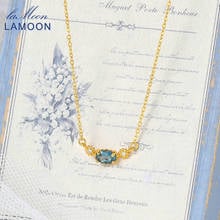 LAMOON Vingtate 925 Серебряное ожерелье для женщин звезда Природные Лондон Голубой топаз небольшой кулон 14K позолоченные ювелирные украшения LMNI111 2024 - купить недорого