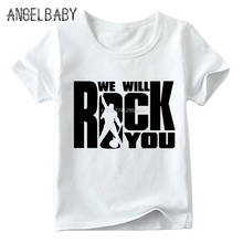 Boys and Girls We Will Rock You Queen Print T shirt Kids Summer White Tops Children Fashion Casual T-shirt,ooo955 2024 - buy cheap