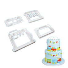 4 pçs/set pequeno trem cortador de bolo sugarcraft cupcake pastelaria molde biscoito fondant reutilizável ferramentas de decoração do bolo para biscoito 2024 - compre barato