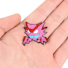 Cartoon Haunter Enamel Pins Glitter Pink Ghost Brooches Bag Shirt Buckle Button Badge Animal Jewelry Gift for Kids Friends 2024 - buy cheap