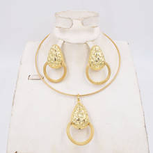 Высокое качество Итальянские 750 золотой цвет набор украшений для женщин в африканском стиле бусины, ювелирное изделие, модное ожерелье, набор серьги 2024 - купить недорого