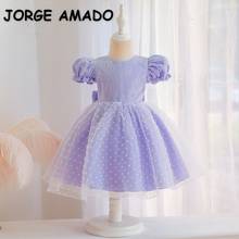 2021 novo verão adolescentes meninas vestido de mangas curtas puff princesa vestido aniversário piano desempenho roupas criança e986 2024 - compre barato