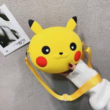 Modelo de acción de Pikachu, bolsa de teléfono de silicona suave, bolso cruzado para niña de un hombro, lindo Pokemon, novia, juguete de regalo de Navidad 2024 - compra barato