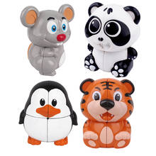 YuXin панда/тигр/мышь/пингвин 2x2 волшебный куб ZhiSheng животные головоломка мини тигр 2x2 брелок наклейки детские игрушки 2024 - купить недорого