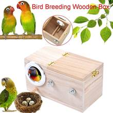 Pet Bird Wooden House Parakeet Nest Box Bird House Parrotlets For Lovebirds Budgie Breeding Bird Mating Box Wood Supplies B A8L2 2024 - buy cheap