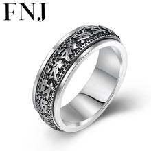 FNJ Rotatable Lucky Rings 925 Silver Size 8-11 Popular S925 Solid Thai Silver Ring for Men Jewelry Fine 2024 - buy cheap