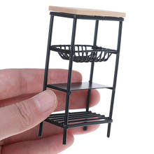 Accesorios para casa de muñecas 1:12, Mini armario lateral de cocina negro, estante de exhibición en miniatura, accesorios de cocina, armario de comedor para niños 2024 - compra barato