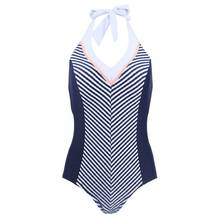 Women Swimsuits Retro Stripe Halter One-Piece Swimwear Push Up Monokini Bathing Suit Plus Size One Piece Bikinis Factory Outlets 2024 - buy cheap